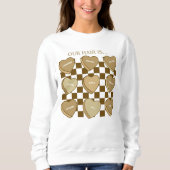 Valentine's Candy Harten Zwarte Haar Pullover (Voorkant)