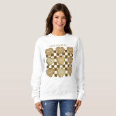 Valentine's Candy Harten Zwarte Haar Pullover (Voorkant volledig)