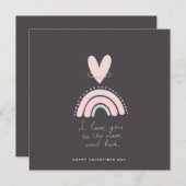 Valentines Carte de jour Je t'aime à la Lune et le (Devant / Derrière)