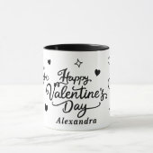 Valentines  Cherub & Romantic Doodle Personalized Mok (Midden)