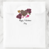 Valentines Chocolat et Sticker rond Rose (Sac)