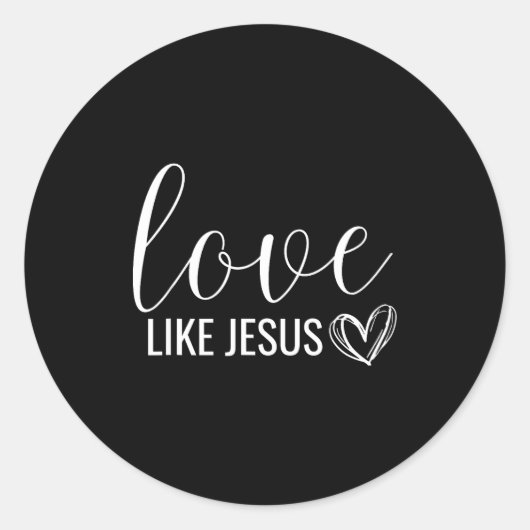 Valentines Christian Love Like Jesus Ronde Sticker (Voorkant)