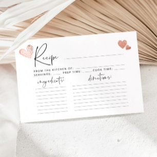 Valentines coeur minimaliste carte de recette nupt