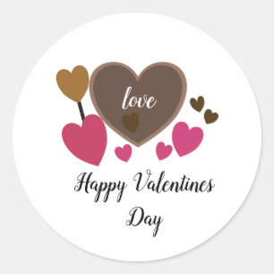 Valentines Coeurs et amoureux Sticker rond