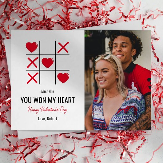 Valentines Coeurs et Croix Carte photo