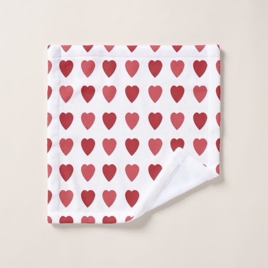 Valentines Coeurs rouges Valentines (Gant de toilette)