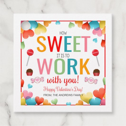 Valentines Coworker - Étiquettes Cadeau (Devant)