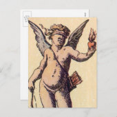 Valentines Cupid Blindfoldfold, Carte Tarot Vintag (Devant / Derrière)