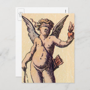 Valentines Cupid Blindfoldfold, Carte Tarot Vintag