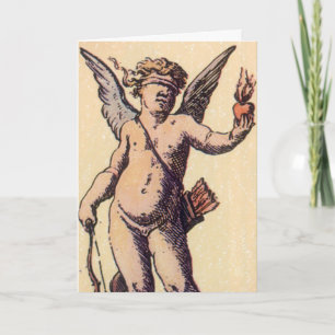 Valentines Cupido met blinddoek, vintage tarotkaar Feestdagen Kaart