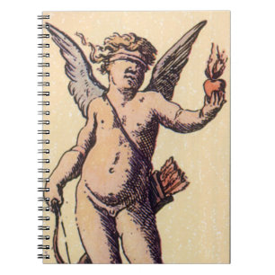 Valentines Cupido met blinddoek, vintage tarotkaar Notitieboek