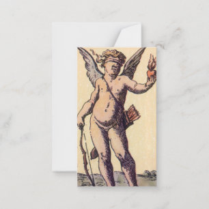 Valentines Cupido met blinddoek, Vintage Tarotkaar Notitiekaartje