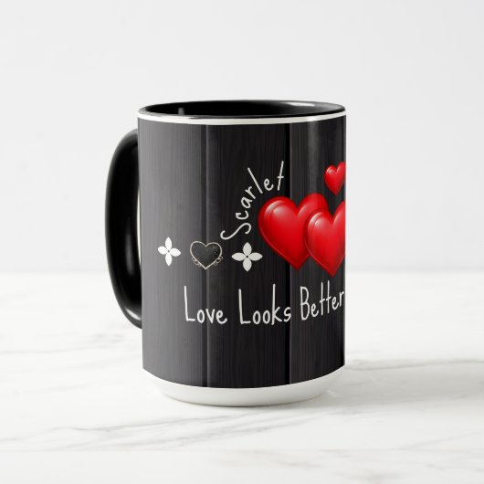 Valentines Custom Name Mugs and Quotes coffee mugs (Devant gauche)