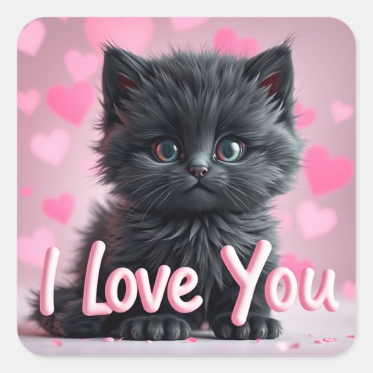 Valentines Cute Kitten  Stickers (Devant)