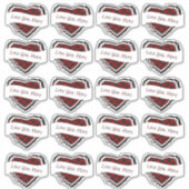 Valentine's Day aangepast geruit hart Sticker (Voorkant)