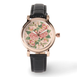 Valentine's Day, Beautiful Pink Roses Flowers Horloge