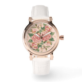 Valentine's Day, Beautiful Pink Roses Flowers Horloge