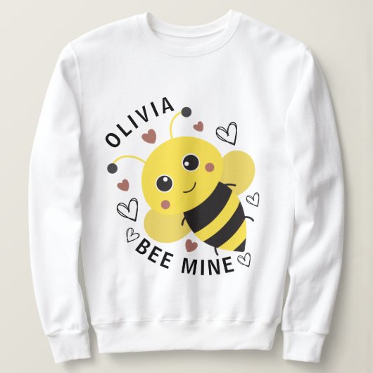Valentine's Day Bee Mine Bumblebee Sweatshirt (Design devant)