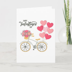 Valentine's Day Bicycle Greeting Card Kaart