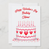 Valentine's Day Birthday Cake Customizable Candles Kaart (Voorkant)