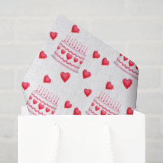 Valentine's Day Birthday Cake Pattern Tissuepapier