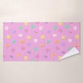 Valentines Day Candy Hearts Motif (Serviette de bain)