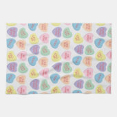 Valentines Day Candy Hearts Serviette de cuisine (Horizontal)