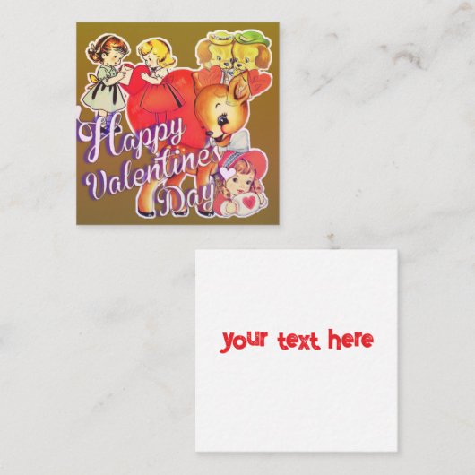 Valentine's Day Card for Classmates  Vierkante Visitekaartje (Voorkant / Achterkant)