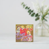 Valentine's Day Card for Classmates  Vierkante Visitekaartje (Staand voorkant)