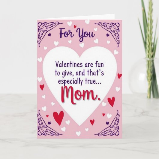 Valentines Day Card For Mom Kaart (Voorkant)
