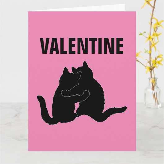 VALENTINE'S DAY CARTES DE SALUT CHAT, LES 9 VIES C (Fleur jaune)