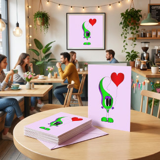 Valentine's Day Cartoon Character Feestdagen Kaart