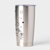 Valentines Day Cherub & Romantic Doodle Design Geïsoleerde Drinkbeker (Links)