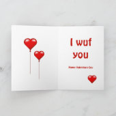 Valentine's Day Chien Chien Chien Chien Wuf Carte  (Intérieur)