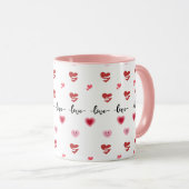 Valentine's Day Coffee Mugs Pink Theme (Devant droit)