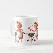 Valentine's Day Cooking Red Hearts Mugs (Devant gauche)