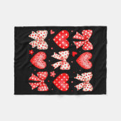 Valentines Day Coquette Bow Hearts Leopard Women G Fleece Deken (Voorkant (Horizontaal))