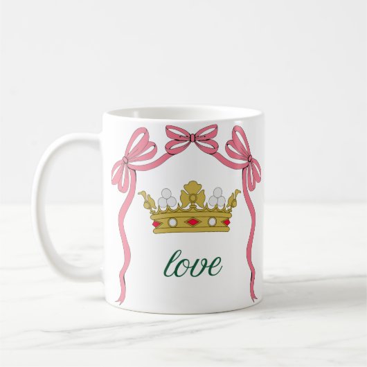 Valentine's Day Coquette Heart Bow Valentine's Koffiemok (Links)