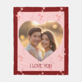 Valentine's Day Couple Fleece Blanket Hearts (Voorkant)