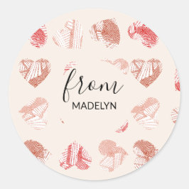 Valentines Day Custom name Ronde Sticker