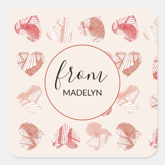 Valentines Day Custom name Vierkante Sticker (Voorkant)