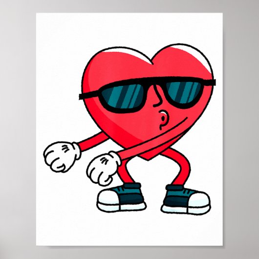 Valentines Day Dancing Heart  Poster (Voorkant)