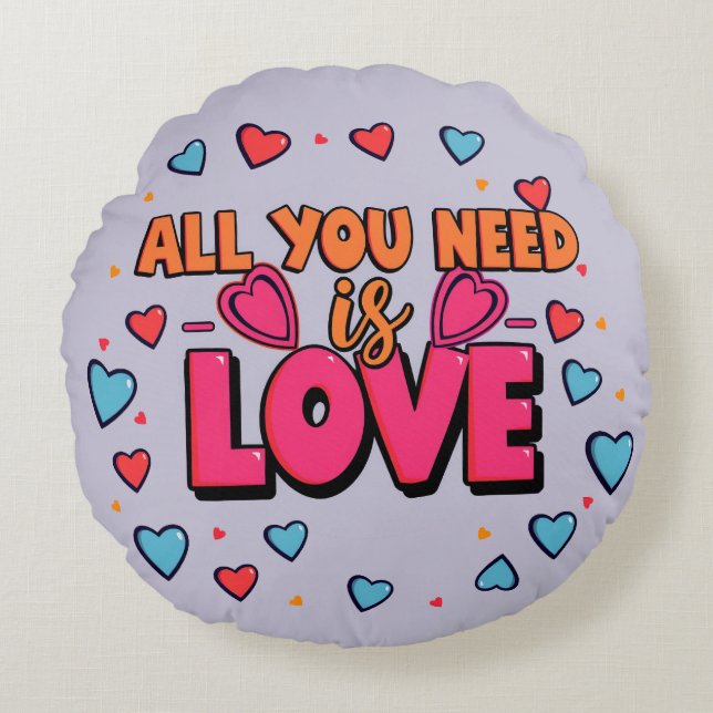 Valentine's day - Decorative Round Pillow Rond Kussen (Voorkant)