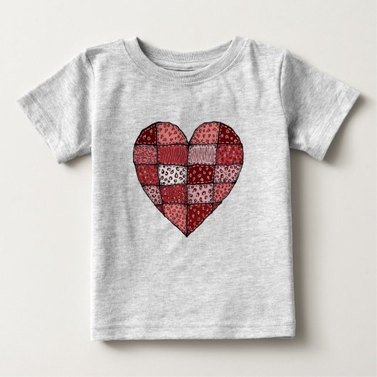 Valentine's Day Doodle Art Style Patchwork Heart  (Voorkant)