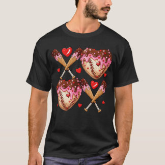 Valentines Day Drip Heart Baseball XOXO Boys Men T-shirt