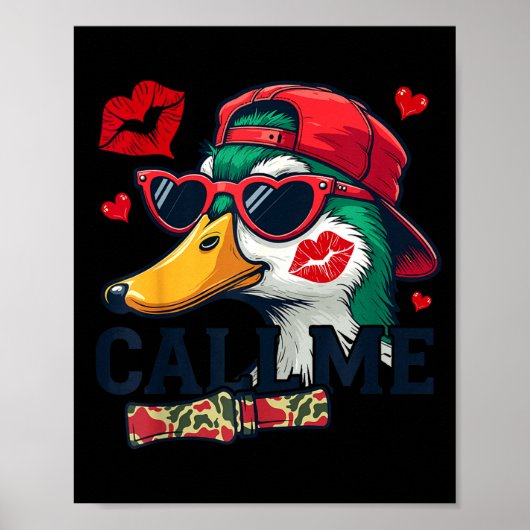 Valentine's Day Duck Hunting Camo Call Me Toddler Poster (Voorkant)