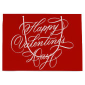 Valentines Day Elegant Calligraphy Red Groot Cadeauzakje (Voorkant)
