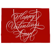Valentines Day Elegant Calligraphy Red Groot Cadeauzakje (Achterkant)
