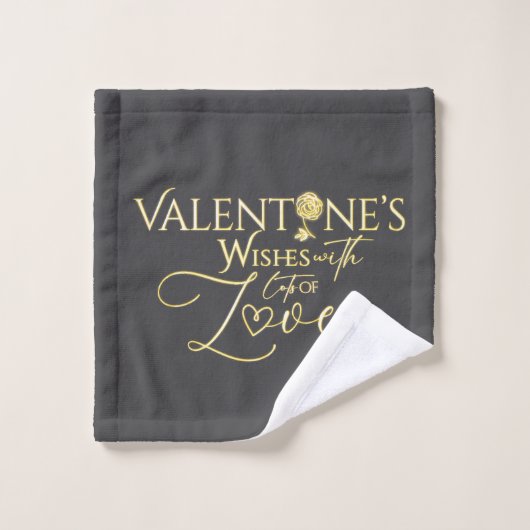 Valentine's Day Elegant Gold Photo Collage Bad Handdoek (Wasdoekje)