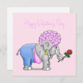 Valentines Day Elephant Feestdagenkaart (Voorkant / Achterkant)
